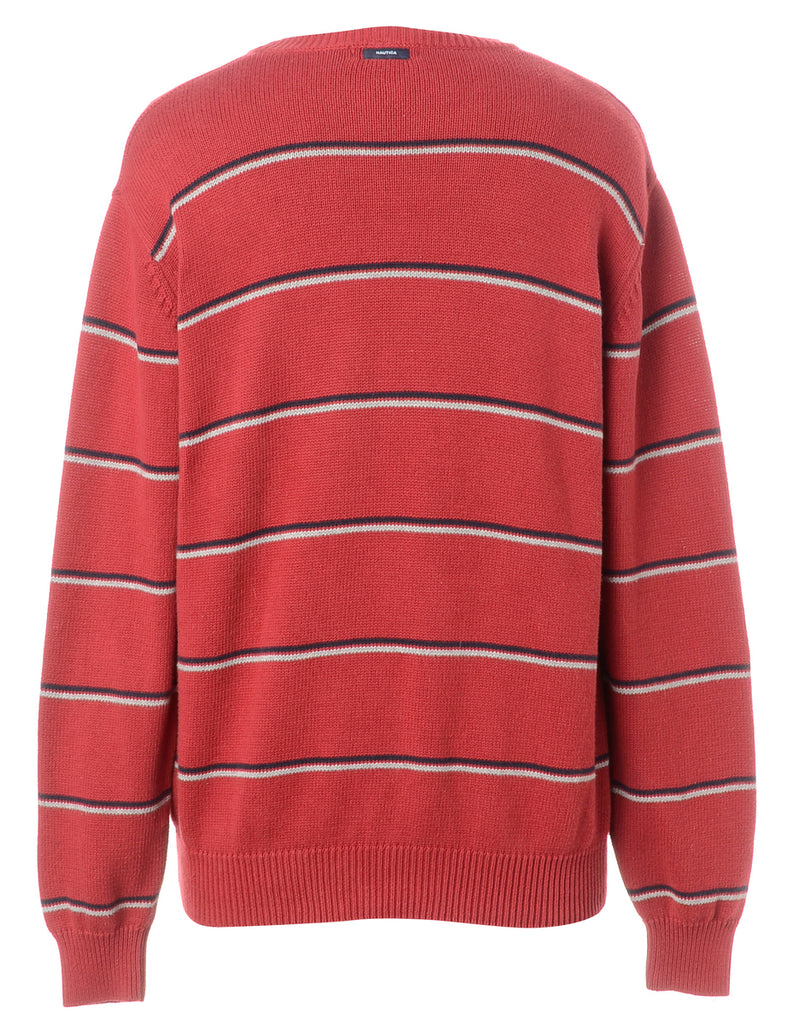 Beyond Retro Label Label Red Zip Front Knitted Jumper