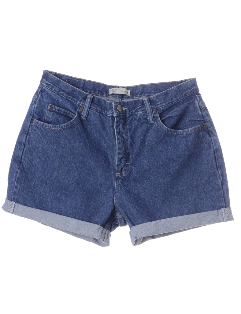 Beyond Retro Label Label Roll Hem Indigo Denim Shorts