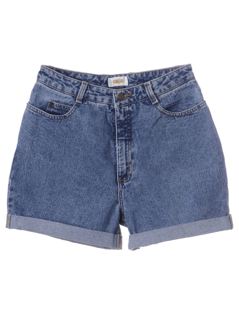 Beyond Retro Label Label Roll Hem Indigo Denim Shorts