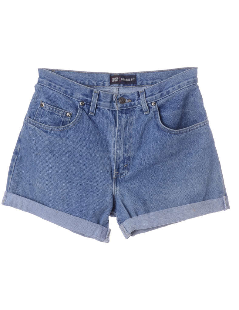 Beyond Retro Label Label Roll Hem Indigo Denim Shorts