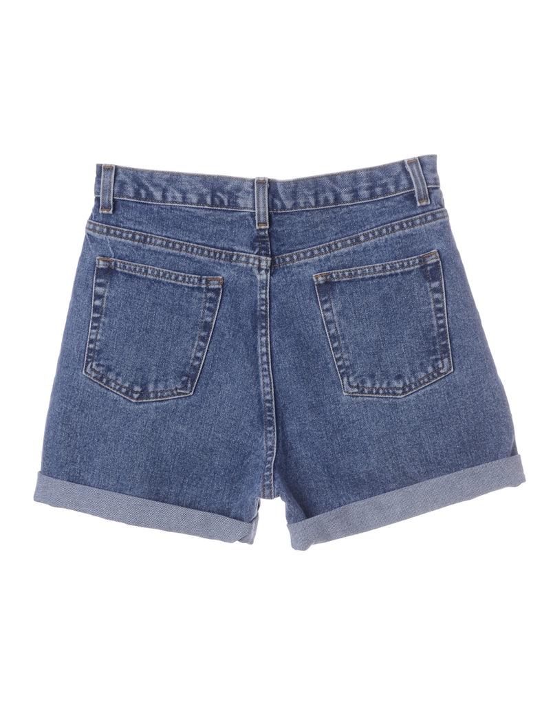 Beyond Retro Label Label Roll Hem Indigo Denim Shorts