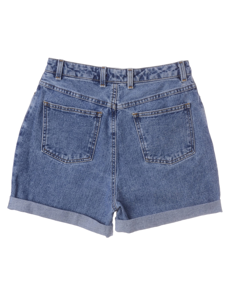 Beyond Retro Label Label Roll Hem Indigo Denim Shorts