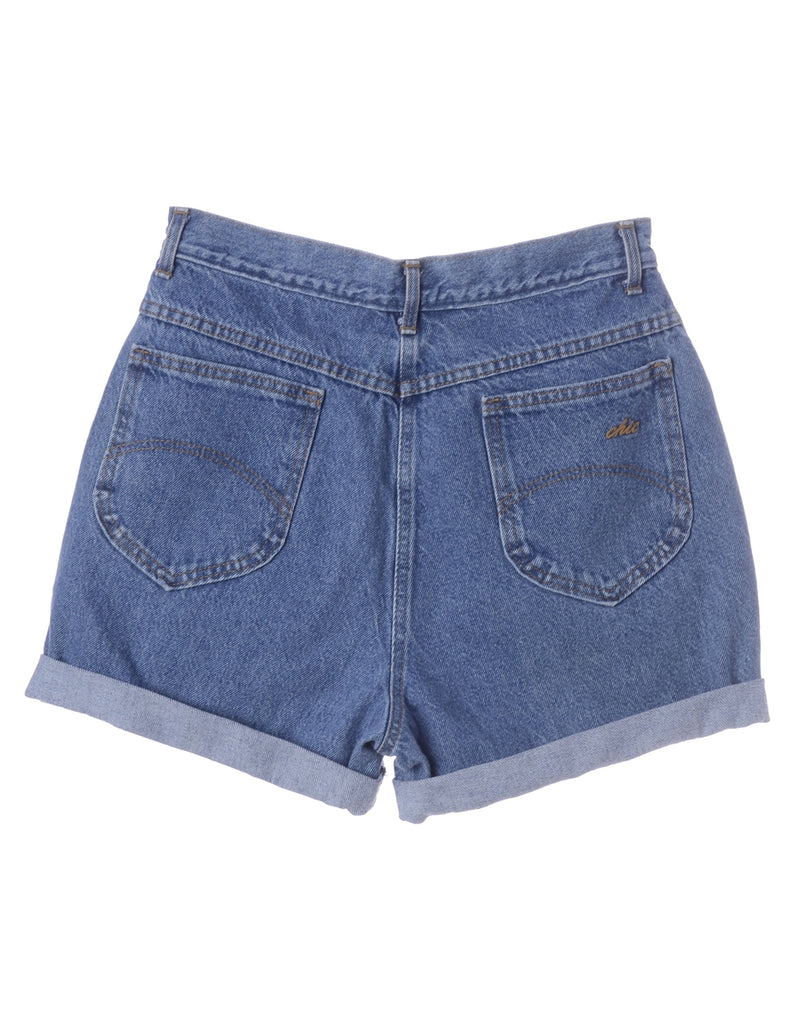 Beyond Retro Label Label Roll Hem Indigo Denim Shorts
