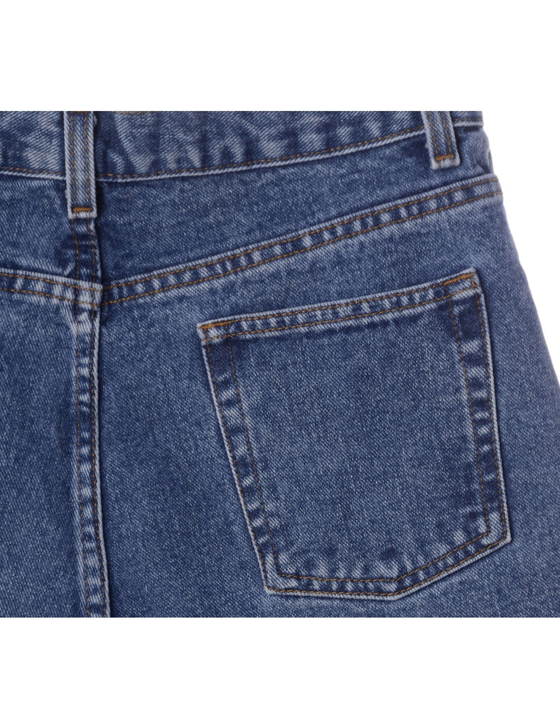 Beyond Retro Label Label Roll Hem Indigo Denim Shorts