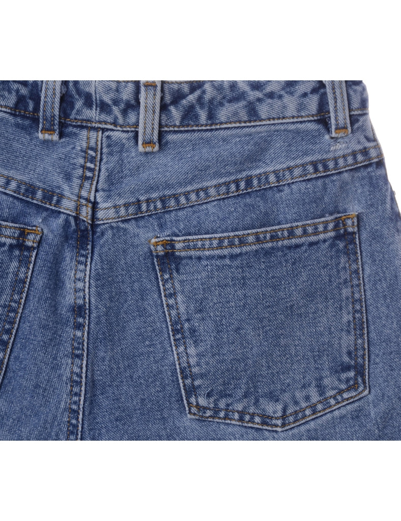 Beyond Retro Label Label Roll Hem Indigo Denim Shorts