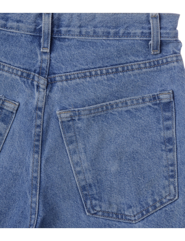Beyond Retro Label Label Roll Hem Indigo Denim Shorts