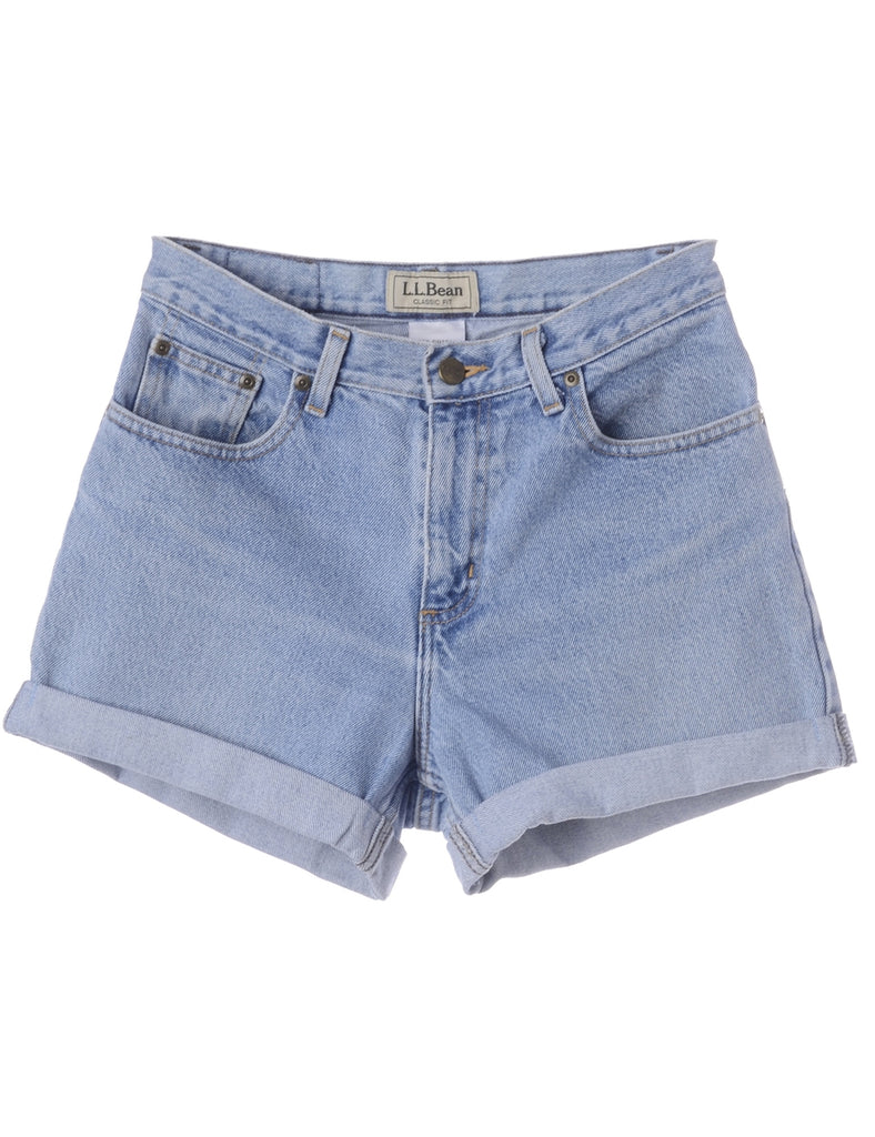Beyond Retro Label Label Roll Hem Light Wash Denim Shorts