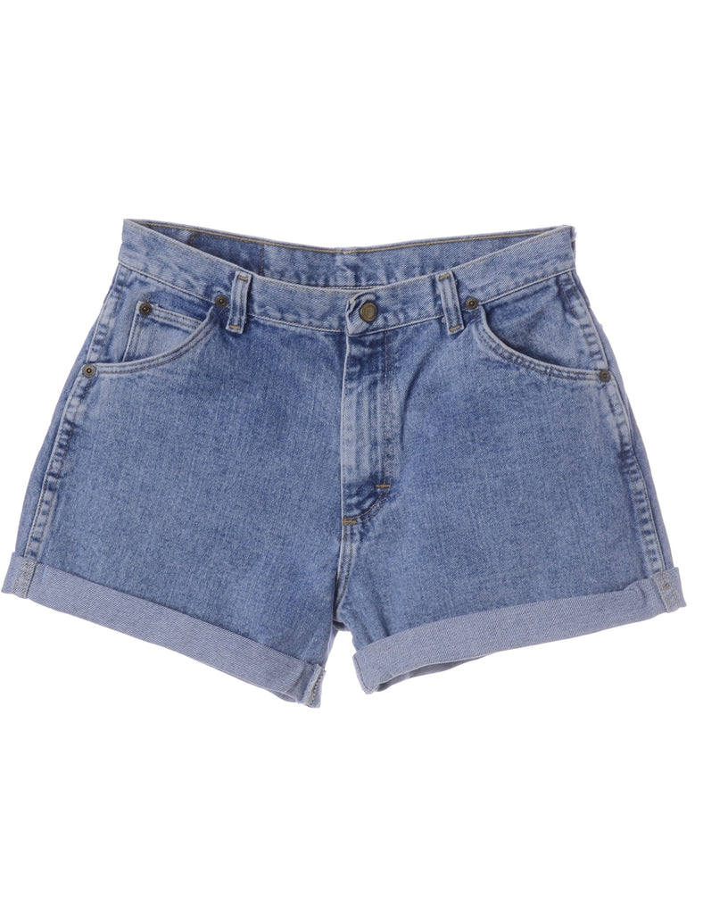 Beyond Retro Label Label Roll Hem Medium Wash Denim Shorts
