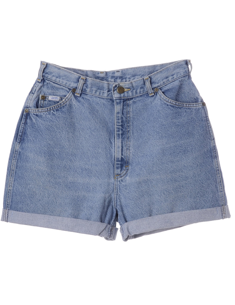 Beyond Retro Label Label Roll Hem Washed Indigo Denim Shorts