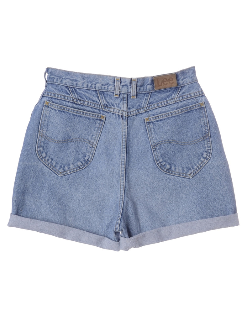 Beyond Retro Label Label Roll Hem Washed Indigo Denim Shorts