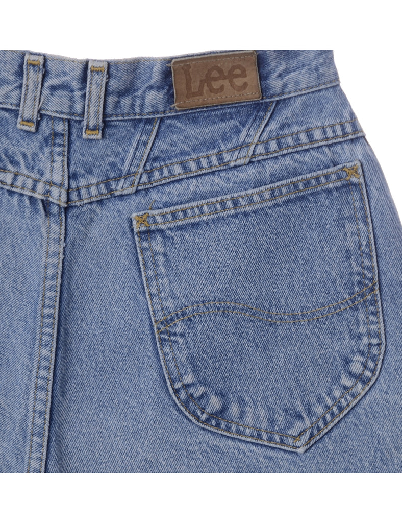Beyond Retro Label Label Roll Hem Washed Indigo Denim Shorts