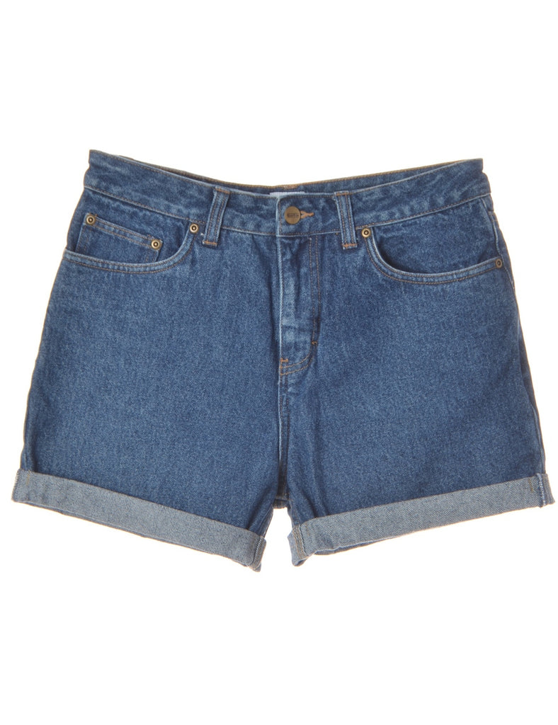 Beyond Retro Label Label Rolled Hem Indigo Denim Shorts