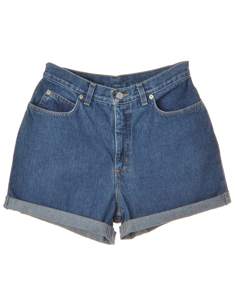 Beyond Retro Label Label Rolled Hem Indigo Denim Shorts