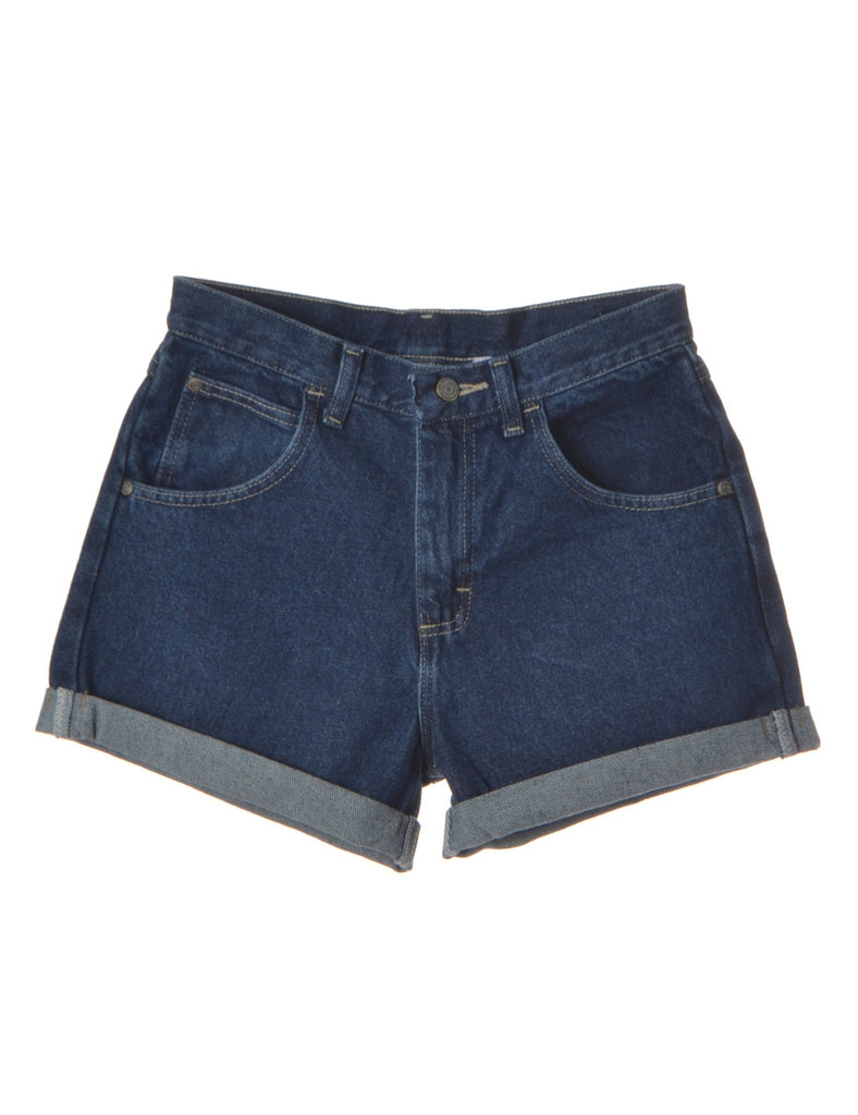 Beyond Retro Label Label Rolled Hem Indigo Denim Shorts