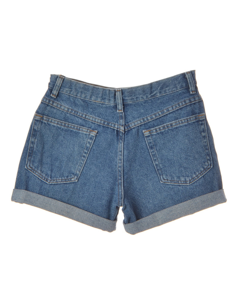 Beyond Retro Label Label Rolled Hem Indigo Denim Shorts