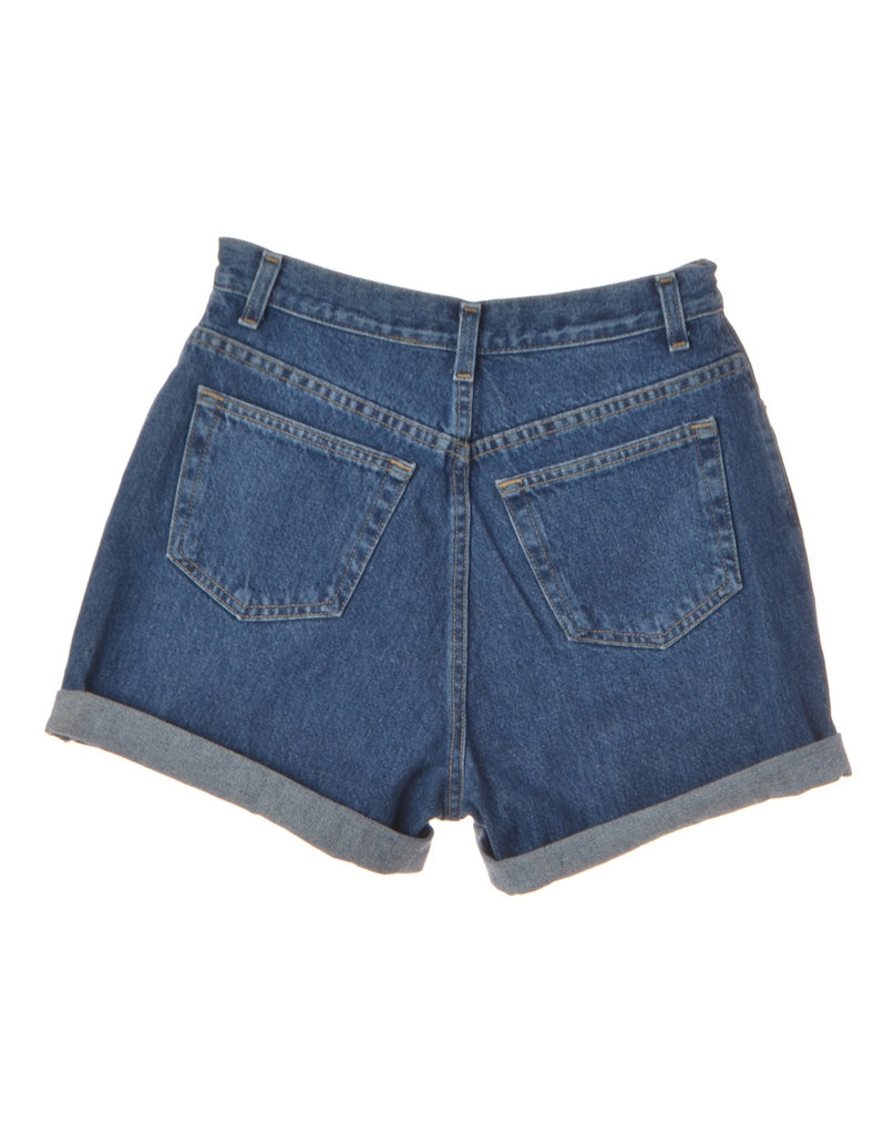 Beyond Retro Label Label Rolled Hem Indigo Denim Shorts