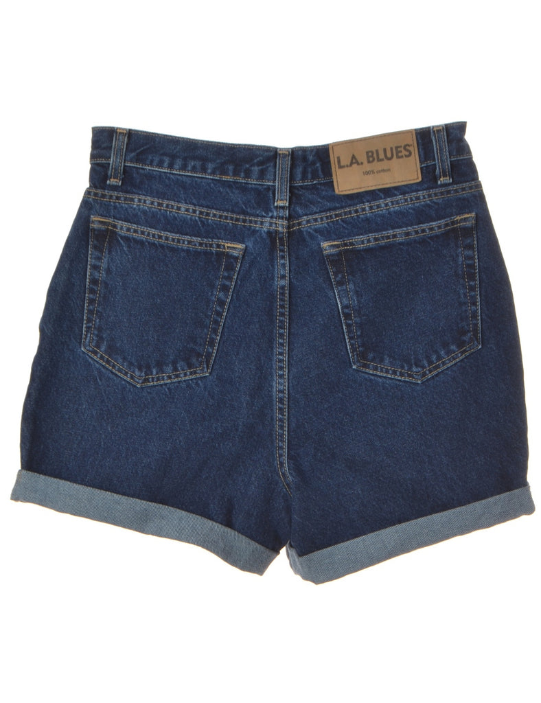 Beyond Retro Label Label Rolled Hem Indigo Denim Shorts
