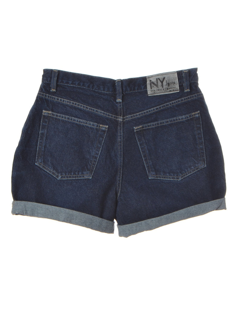 Beyond Retro Label Label Rolled Hem Indigo Denim Shorts
