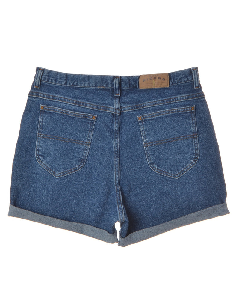 Beyond Retro Label Label Rolled Hem Indigo Denim Shorts