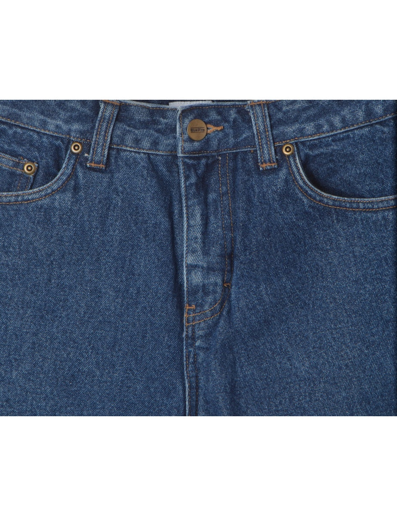 Beyond Retro Label Label Rolled Hem Indigo Denim Shorts