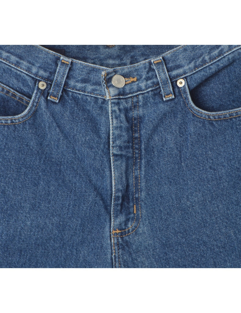 Beyond Retro Label Label Rolled Hem Indigo Denim Shorts