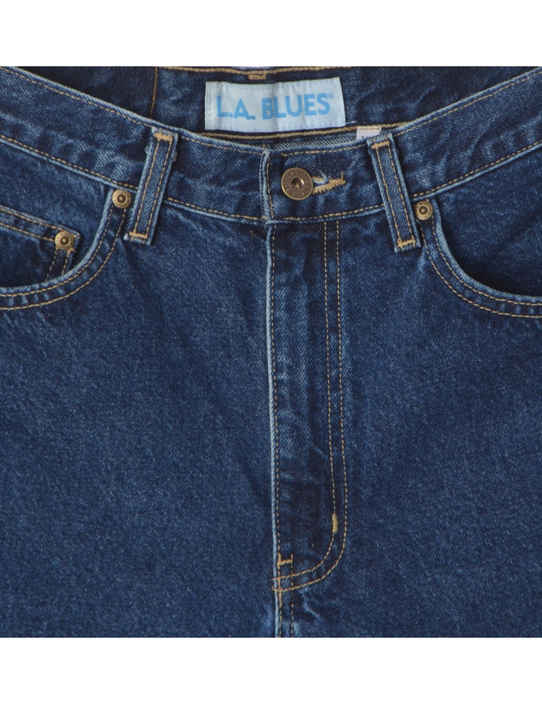 Beyond Retro Label Label Rolled Hem Indigo Denim Shorts