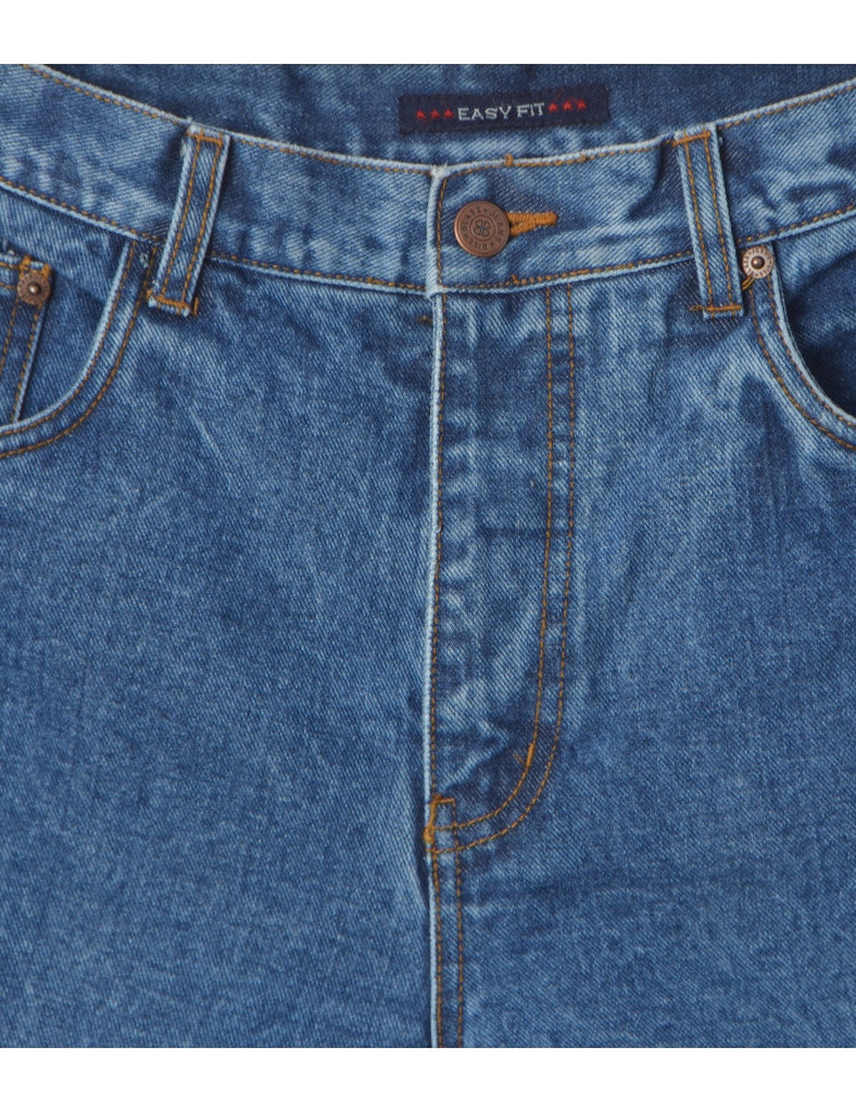 Beyond Retro Label Label Rolled Hem Indigo Denim Shorts