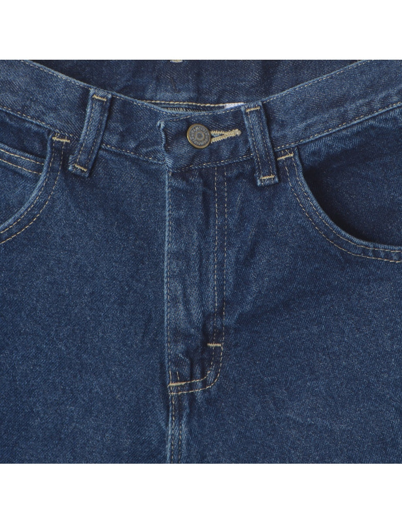 Beyond Retro Label Label Rolled Hem Indigo Denim Shorts