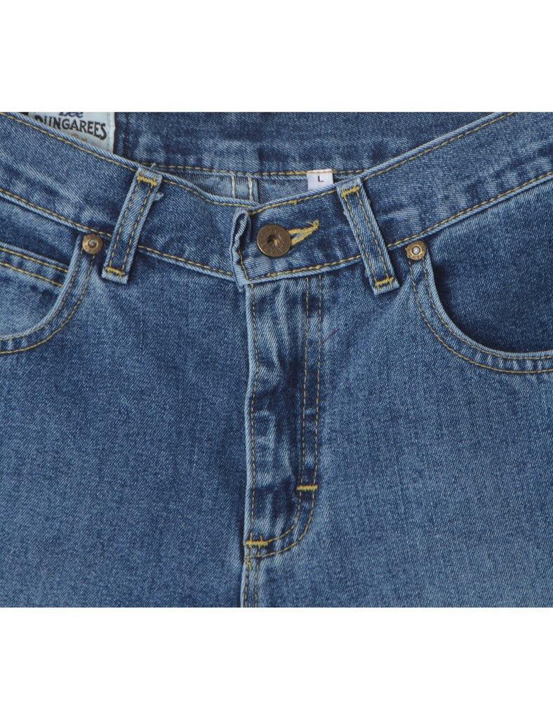 Beyond Retro Label Label Rolled Hem Indigo Denim Shorts