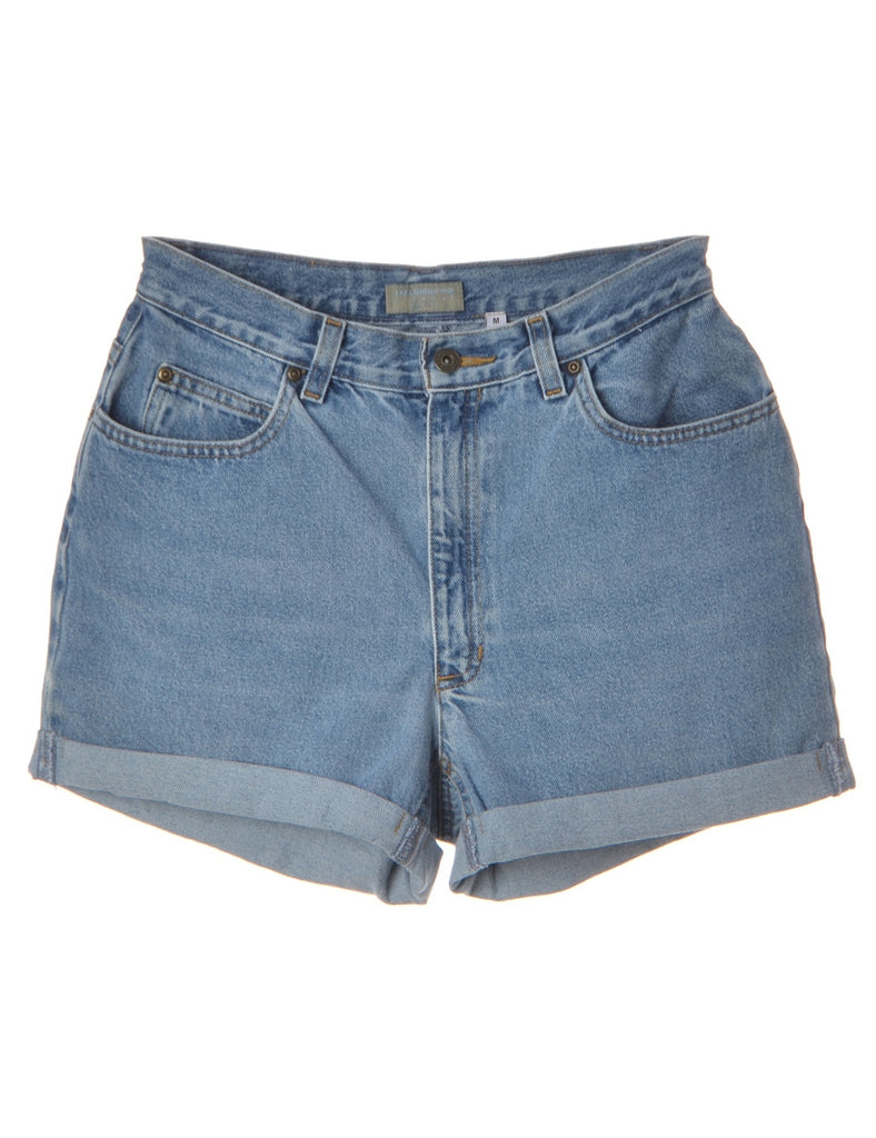 Beyond Retro Label Label Rolled Hem Medium Wash Denim Shorts