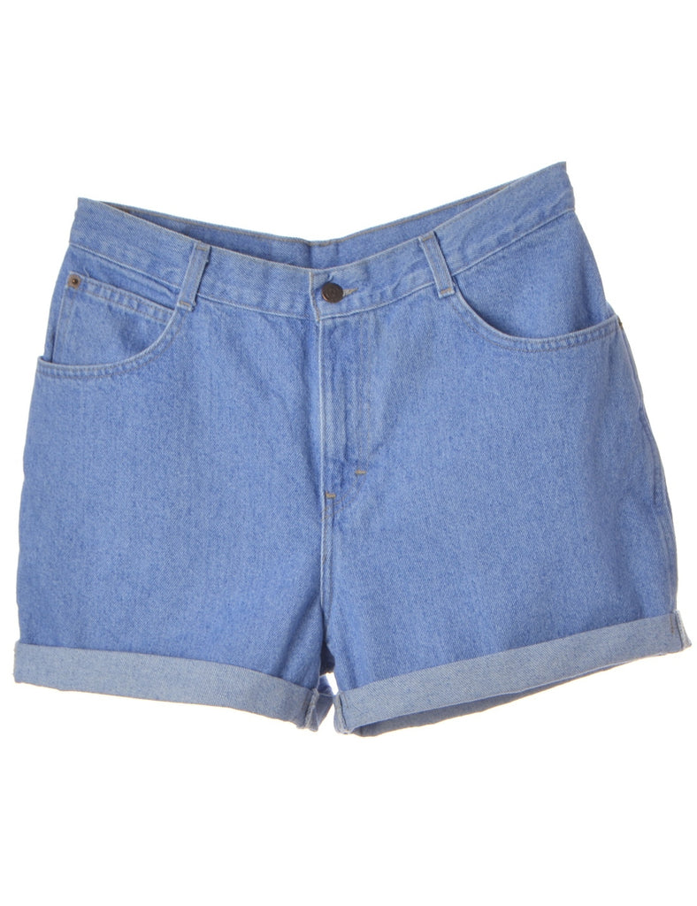 Beyond Retro Label Label Rolled Hem Medium Wash Denim Shorts