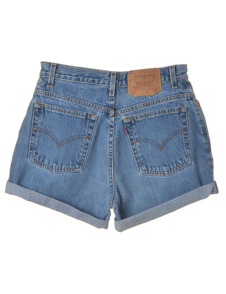 Beyond Retro Label Label Rolled Hem Medium Wash Denim Shorts