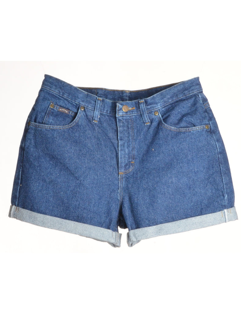 Beyond Retro Label Label Rolled Hem Stone Wash Denim Shorts