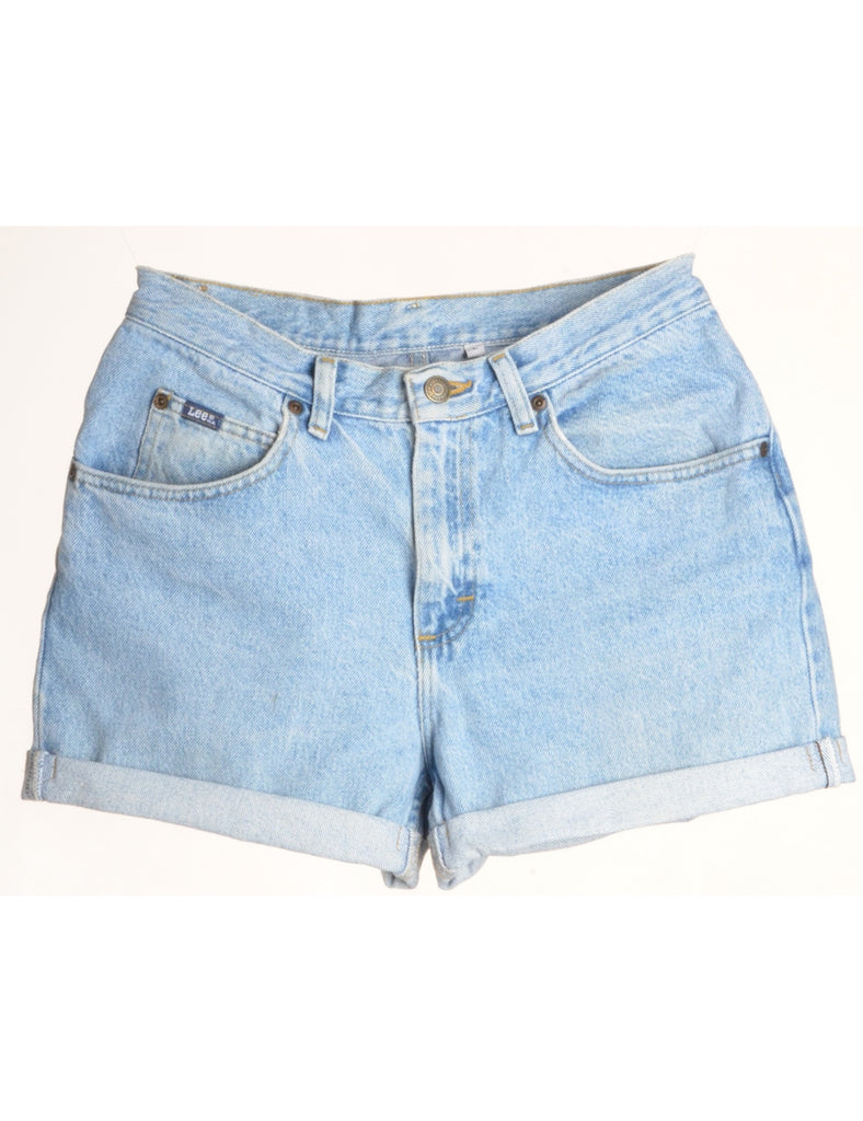 Beyond Retro Label Label Rolled Hem Stone Wash Denim Shorts