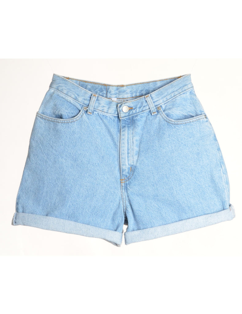 Beyond Retro Label Label Rolled Hem Stone Wash Denim Shorts