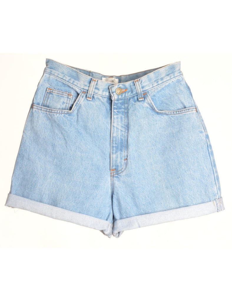 Beyond Retro Label Label Rolled Hem Stone Wash Denim Shorts