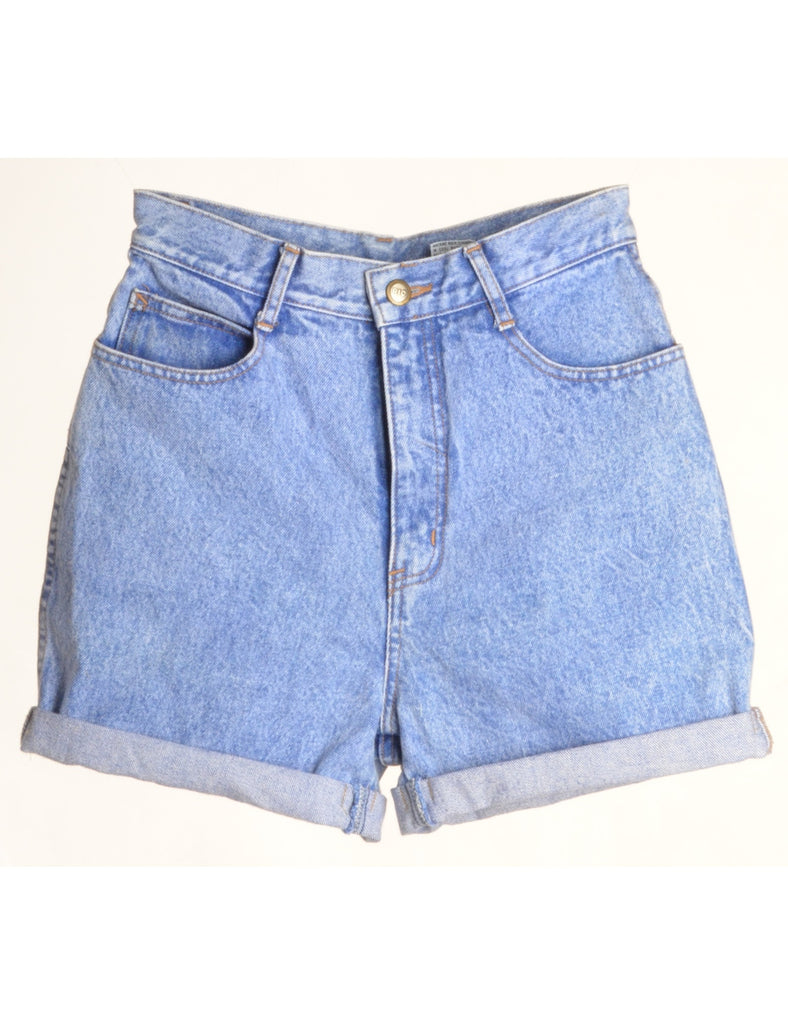 Beyond Retro Label Label Rolled Hem Stone Wash Denim Shorts