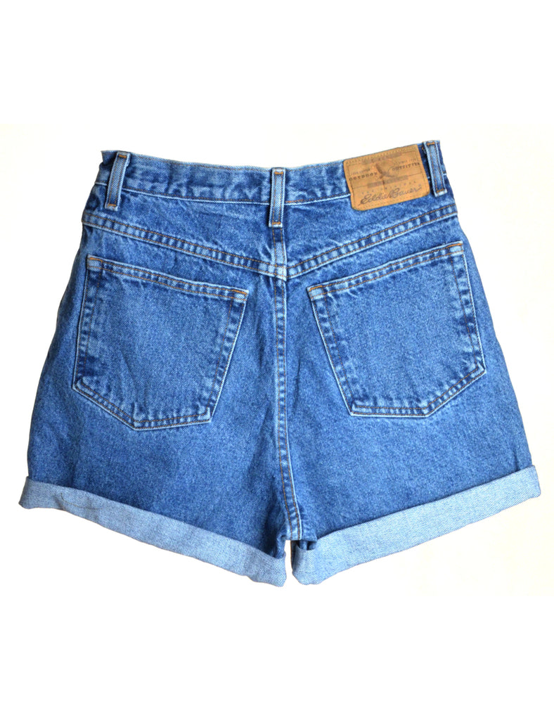 Beyond Retro Label Label Rolled Hem Stone Wash Denim Shorts