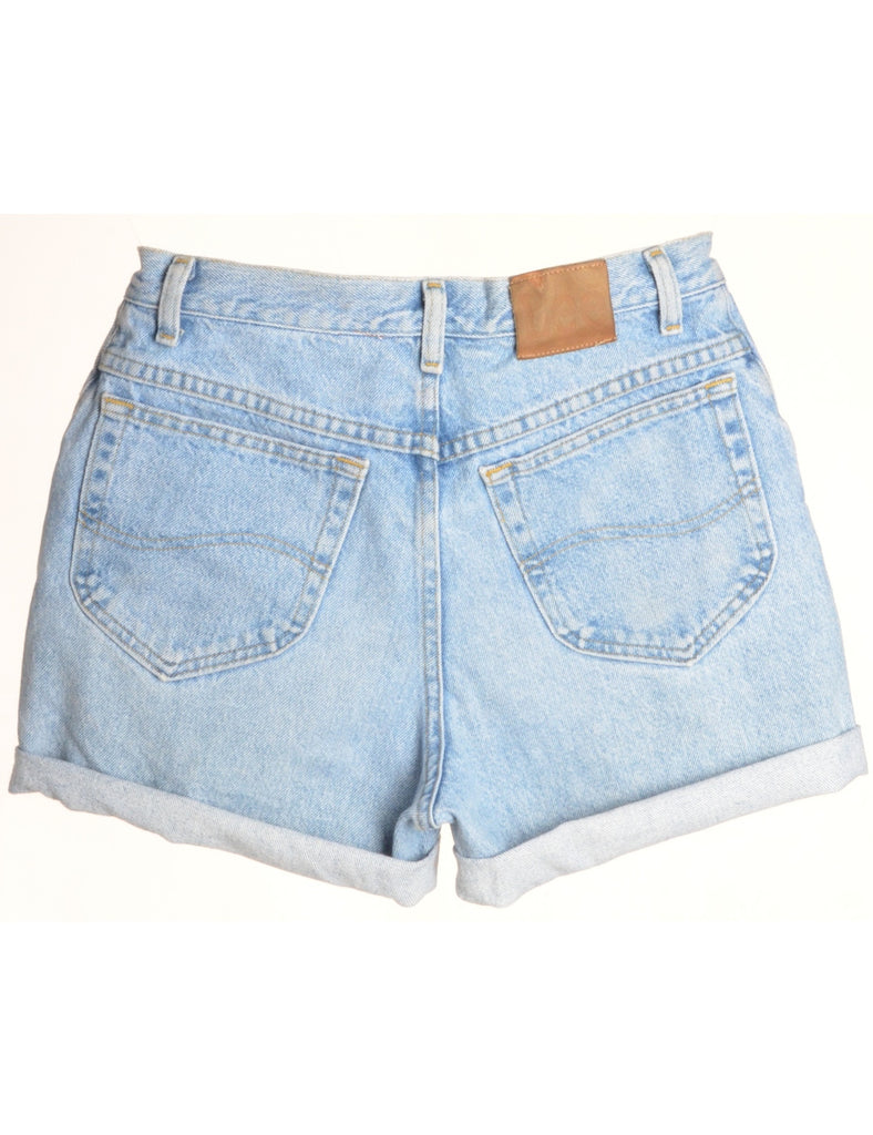 Beyond Retro Label Label Rolled Hem Stone Wash Denim Shorts