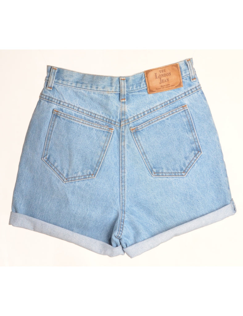Beyond Retro Label Label Rolled Hem Stone Wash Denim Shorts