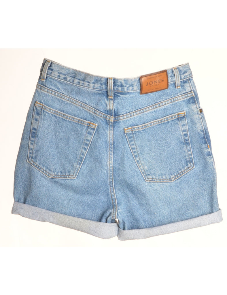 Beyond Retro Label Label Rolled Hem Stone Wash Denim Shorts