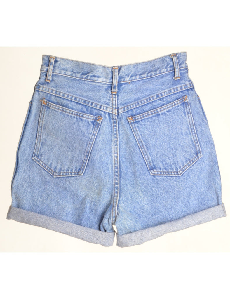 Beyond Retro Label Label Rolled Hem Stone Wash Denim Shorts