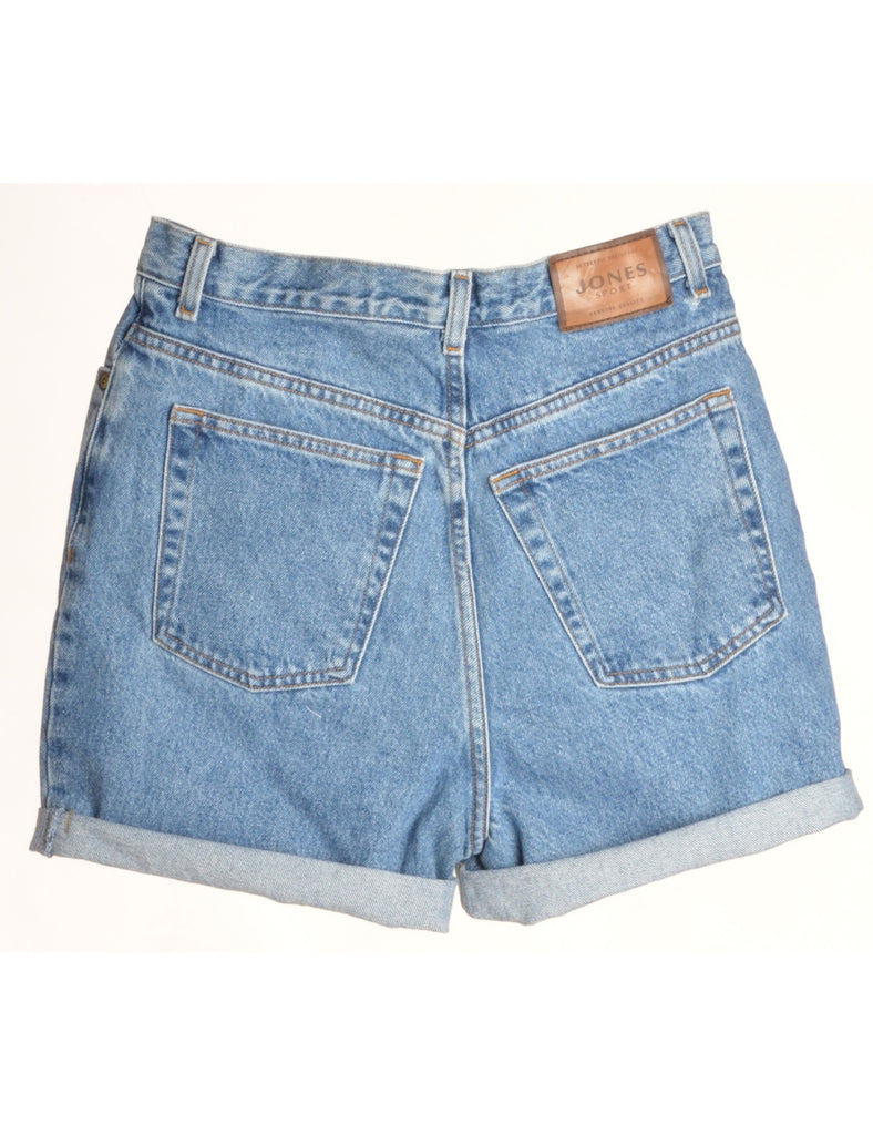 Beyond Retro Label Label Rolled Hem Stone Wash Denim Shorts