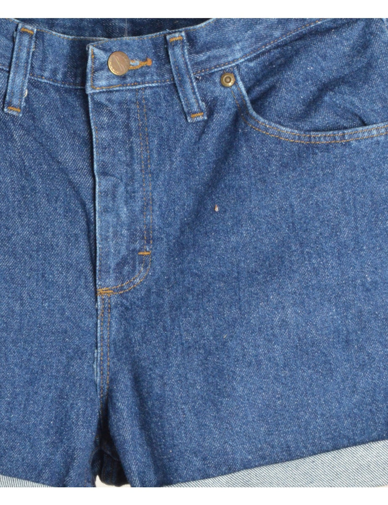 Beyond Retro Label Label Rolled Hem Stone Wash Denim Shorts
