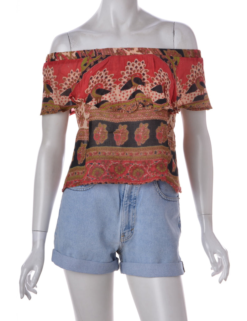 Beyond Retro Label Label Rolled Hem Stone Wash Denim Shorts