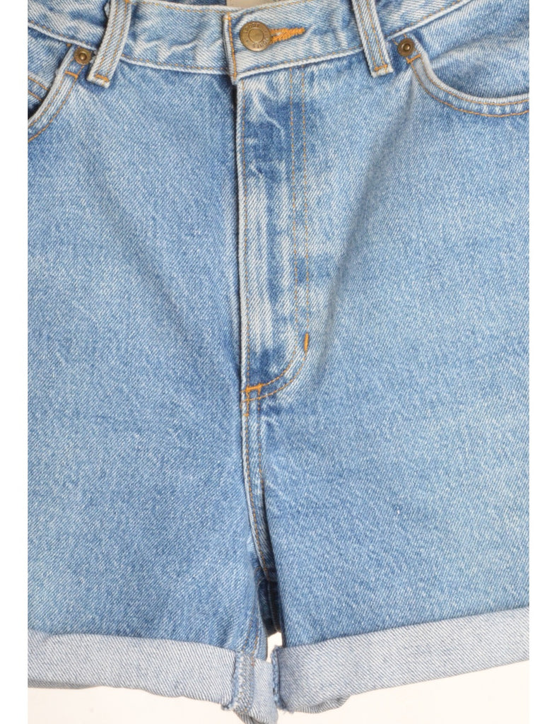 Beyond Retro Label Label Rolled Hem Stone Wash Denim Shorts