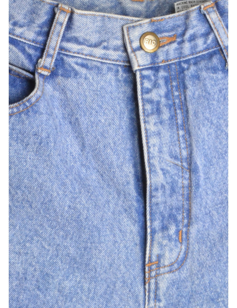 Beyond Retro Label Label Rolled Hem Stone Wash Denim Shorts