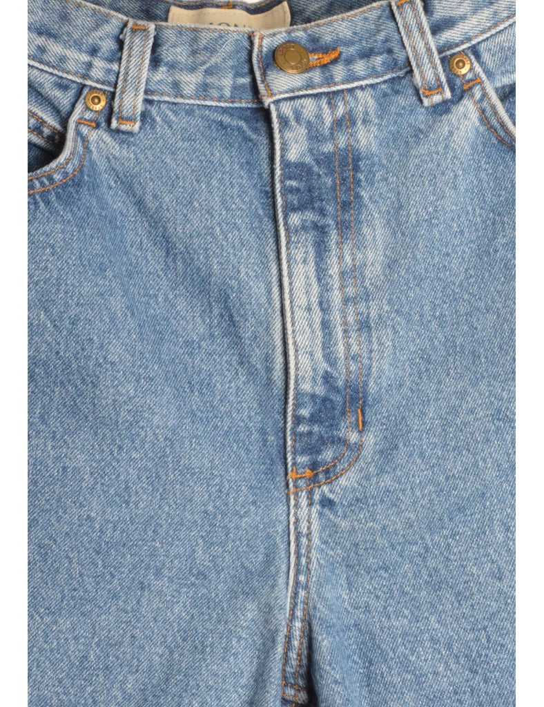 Beyond Retro Label Label Rolled Hem Stone Wash Denim Shorts