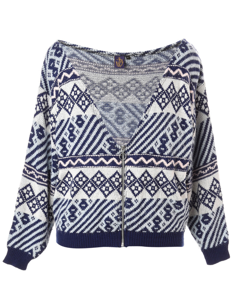 Beyond Retro Label Label Sage Zip Jumper