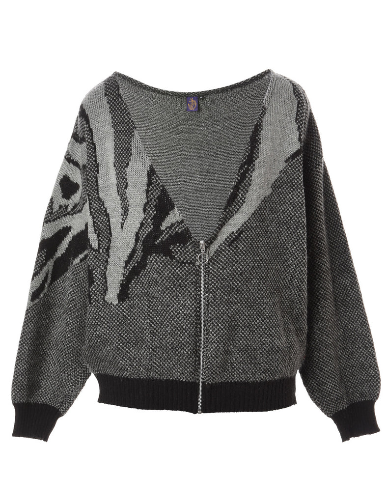 Beyond Retro Label Label Sage Zip Jumper
